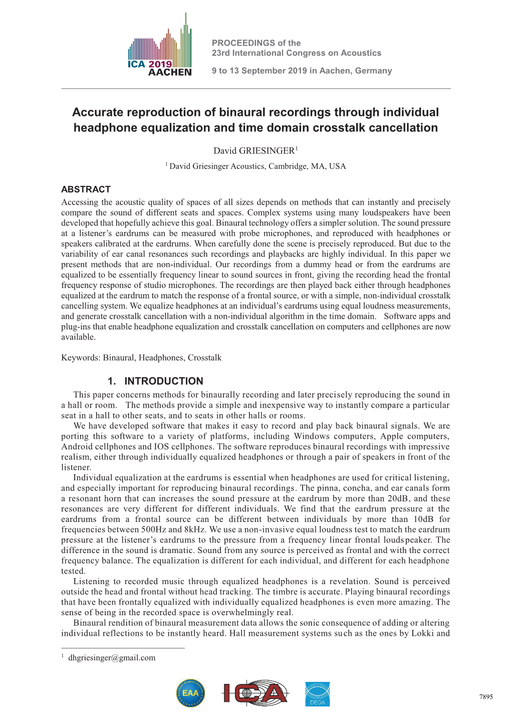 Accurate Reproduction of Binaural Recordings Through Individual Headphone Equalization and Time Domain Crosstalk Cancellation