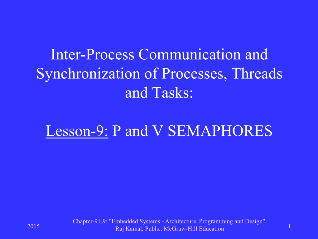 Lesson-9: P and V SEMAPHORES