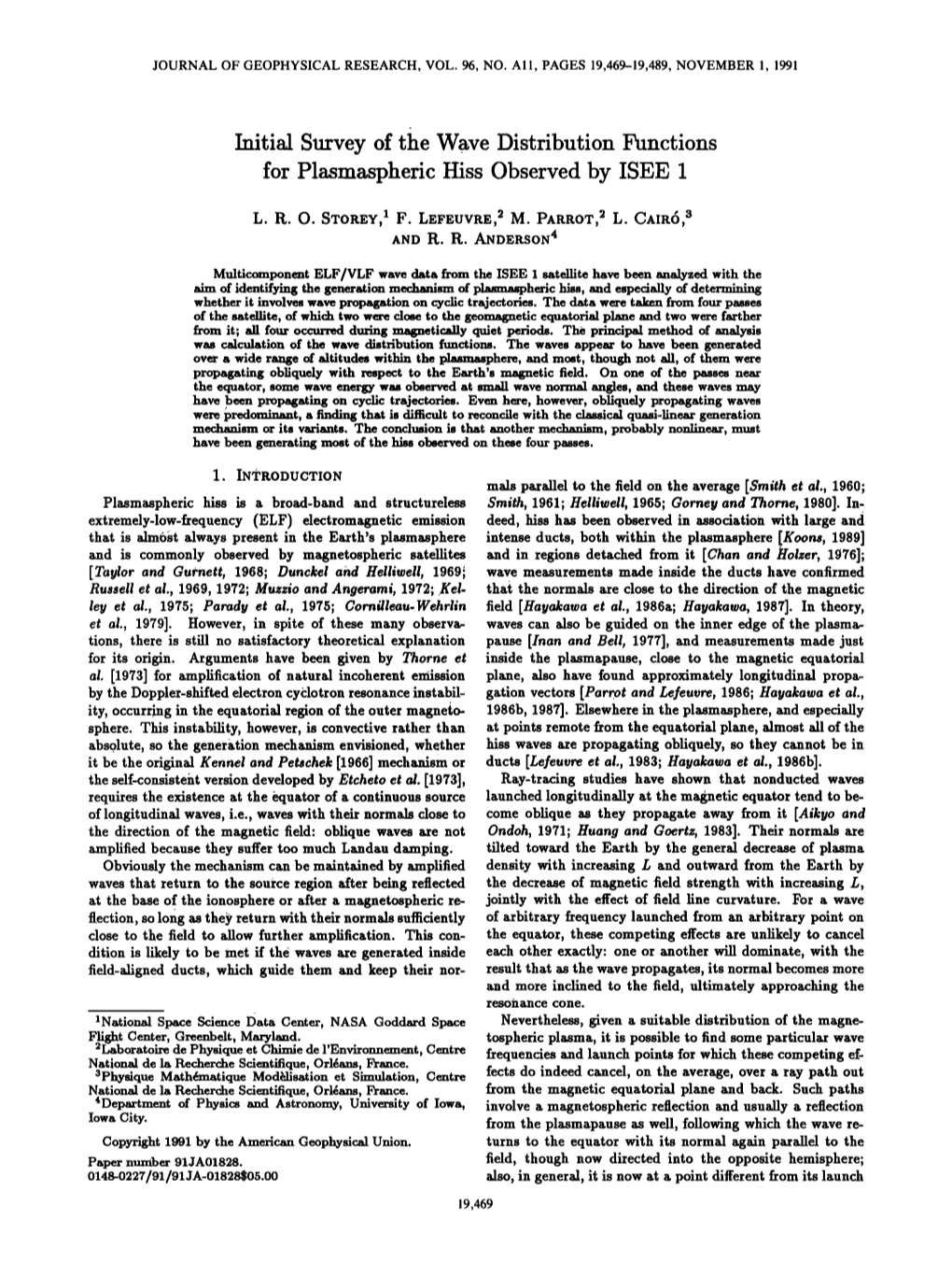 Initial Survey of the Wave Distribution Functions for Plasmaspheric Hiss