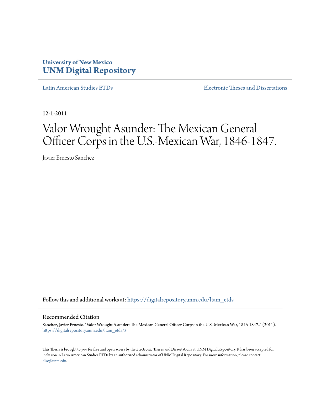 The Mexican General Officer Corps in the US