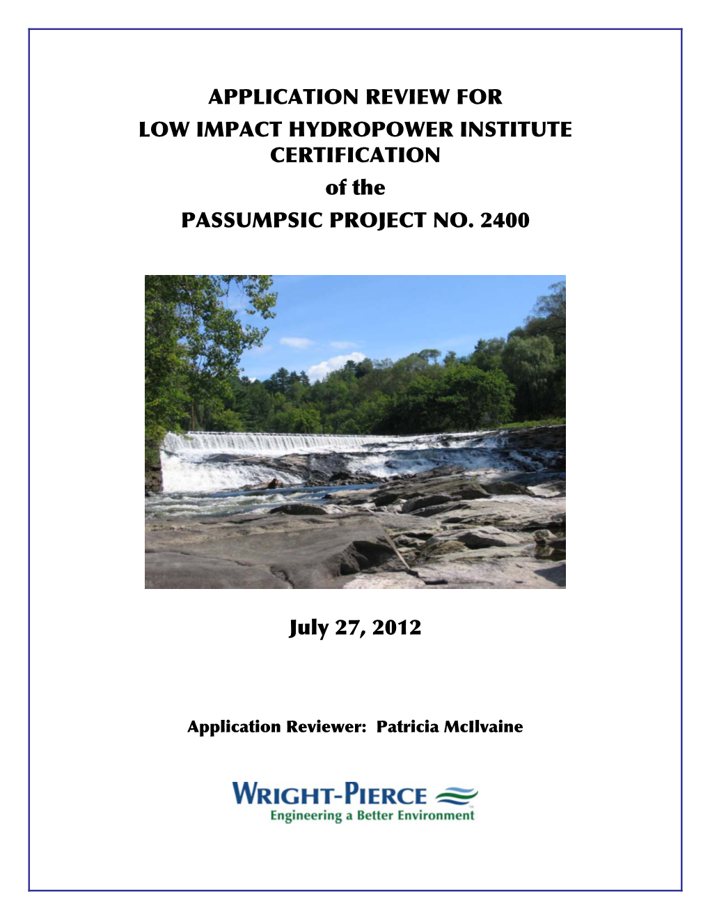 Passumpsic Certification Review Report