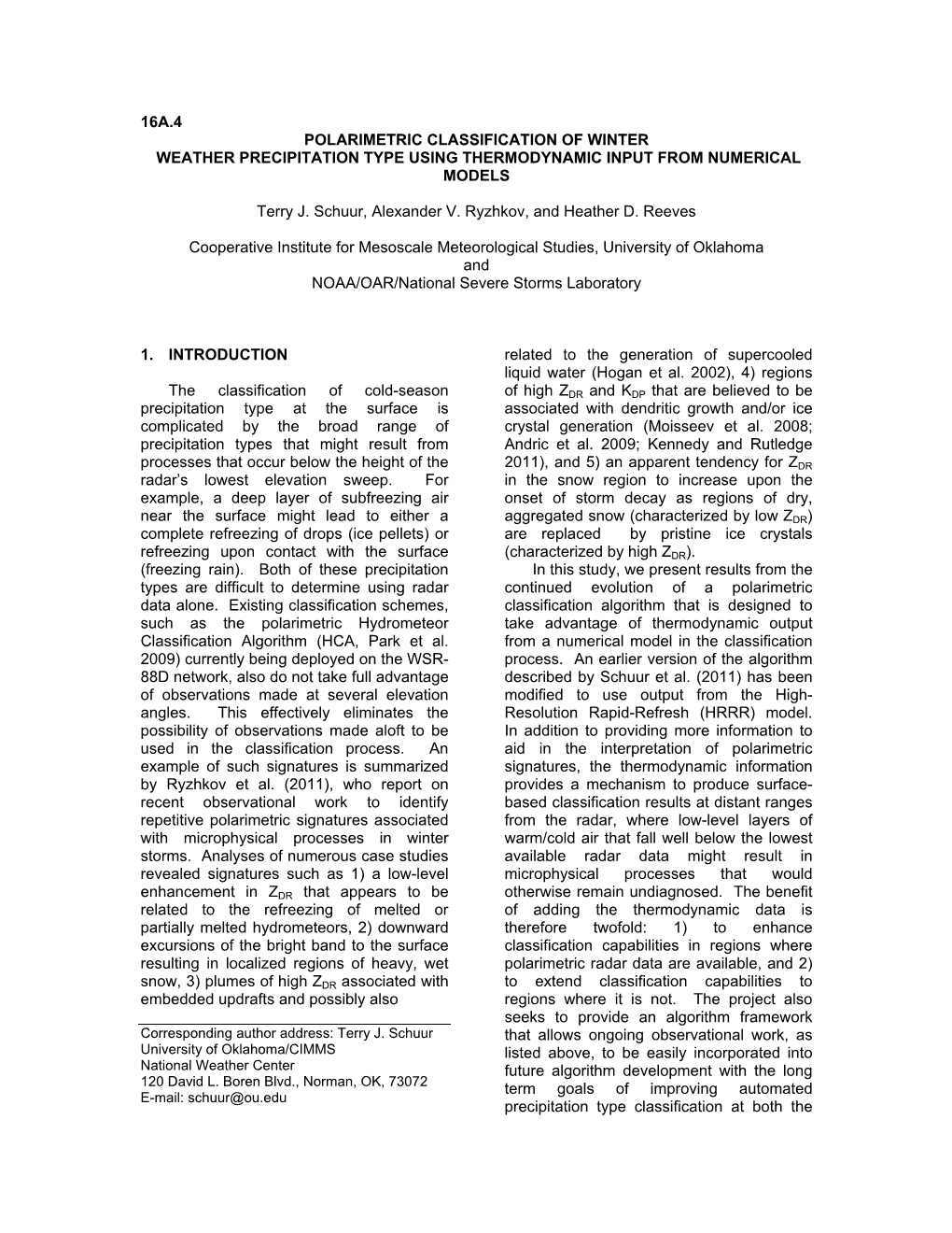 16A.4 Polarimetric Classification of Winter Weather Precipitation Type Using Thermodynamic Input from Numerical Models