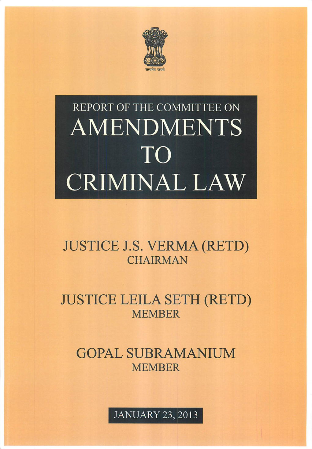 JS Verma Committee Report