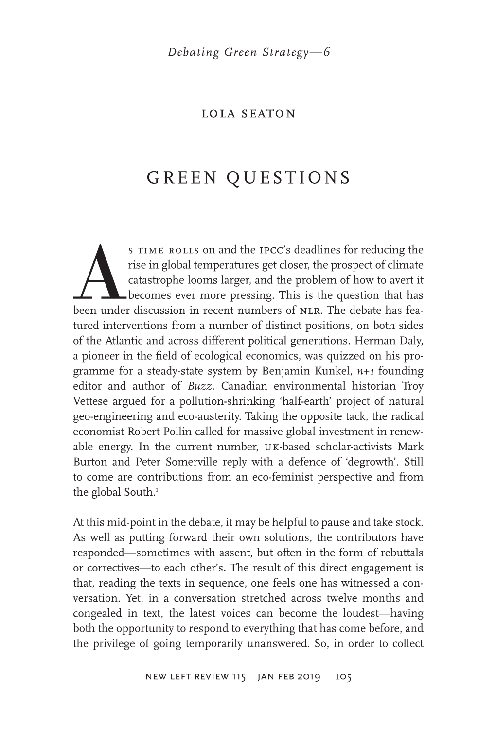 Green Questions