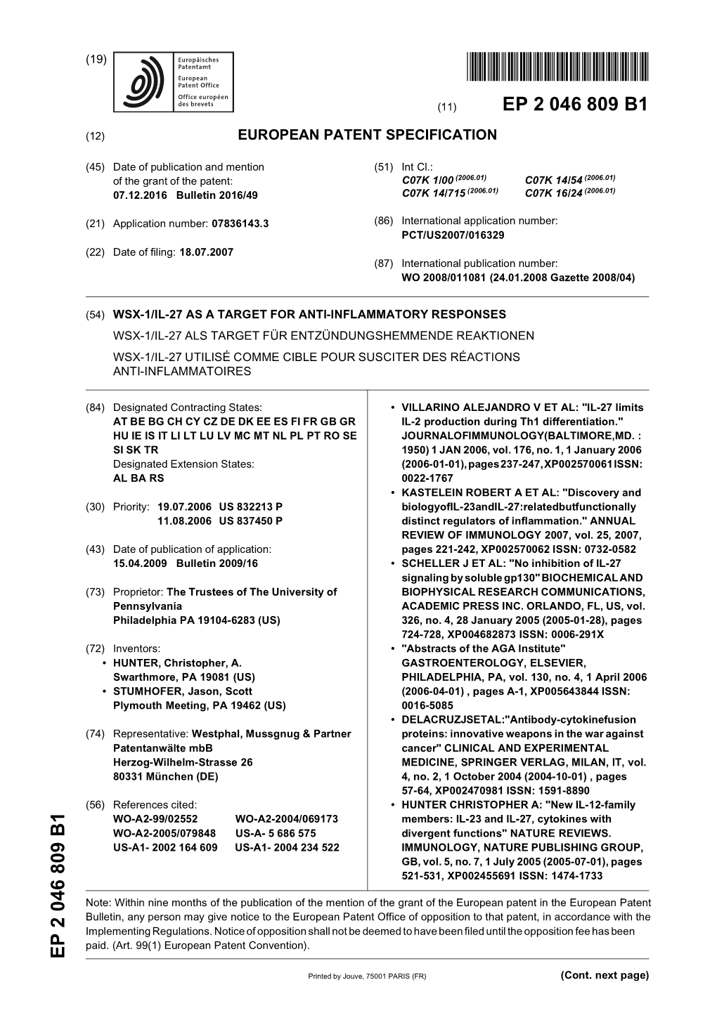 Wsx-1/Il-27 As a Target for Anti-Inflammatory Responses