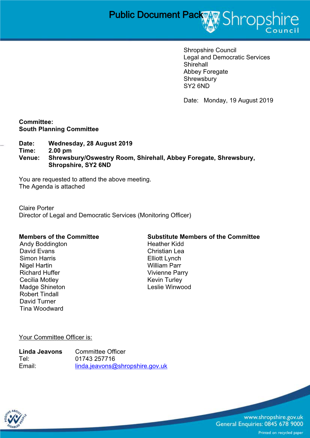 (Public Pack)Agenda Document for South Planning Committee, 28/08