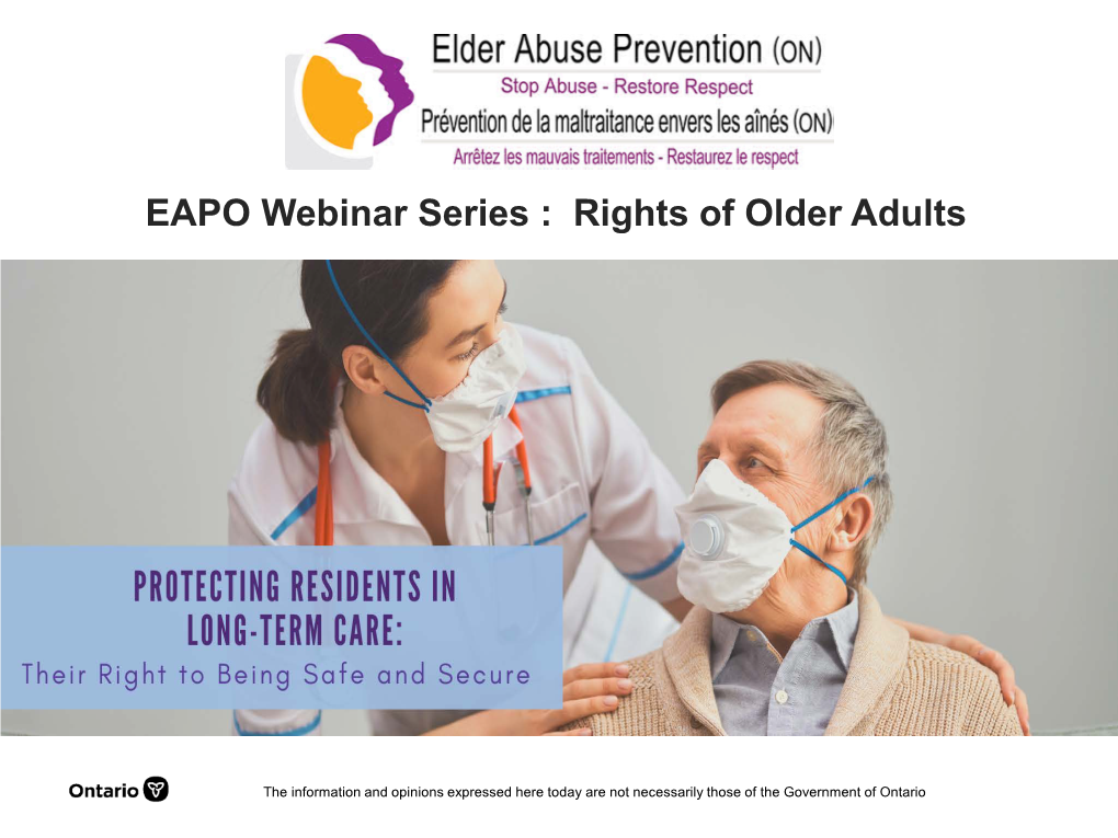 EAPO Webinar Series : Rights of Older Adults