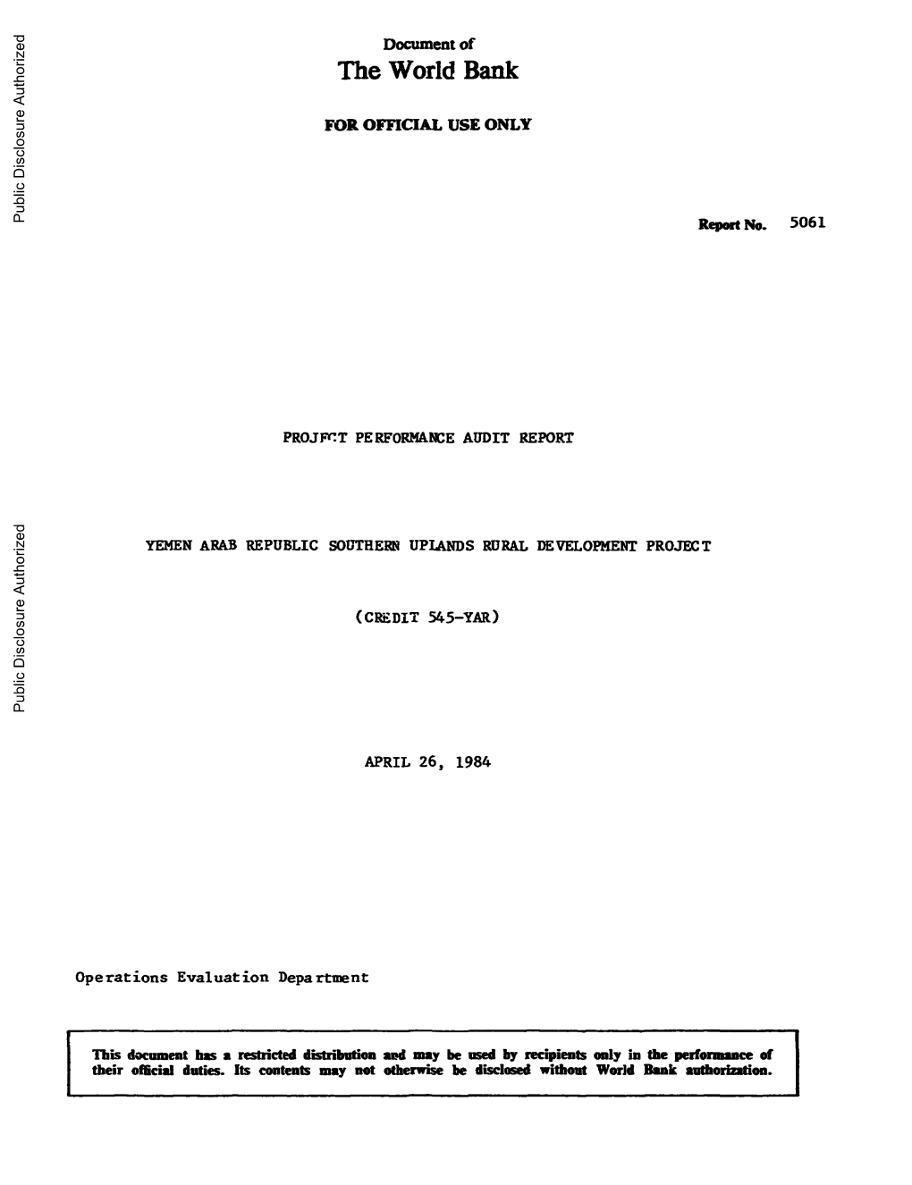 World Bank Document