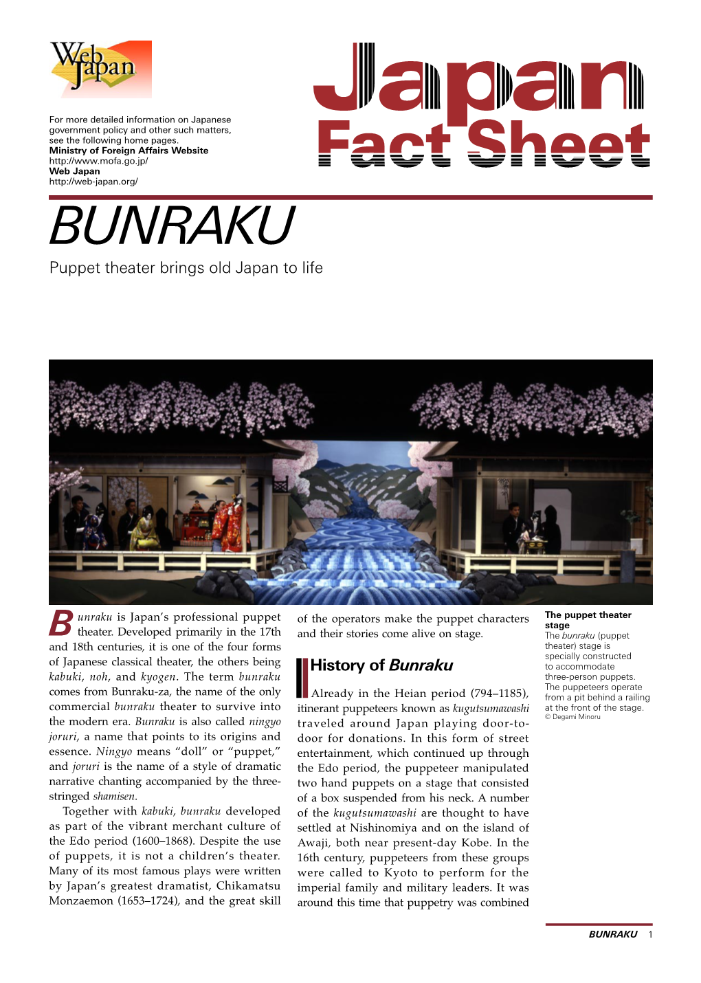 BUNRAKU Puppet Theater Brings Old Japan to Life