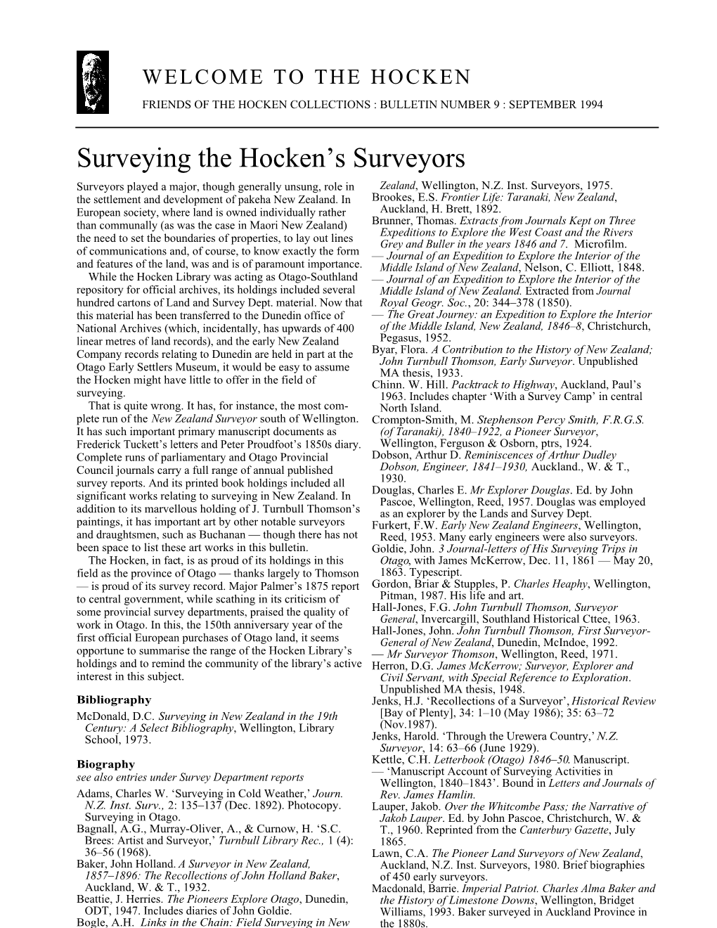 Surveying the Hocken's Surveyors