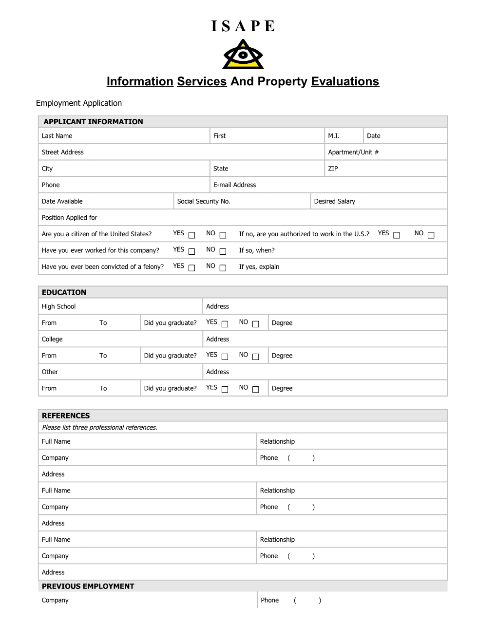 Information Services and Property Evaluations