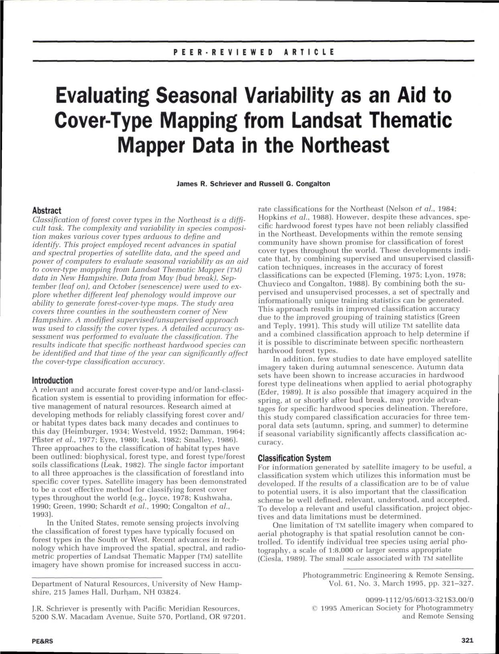 Evaluating Seasonal Variablity As an Aid to Cover-Type Mapping From