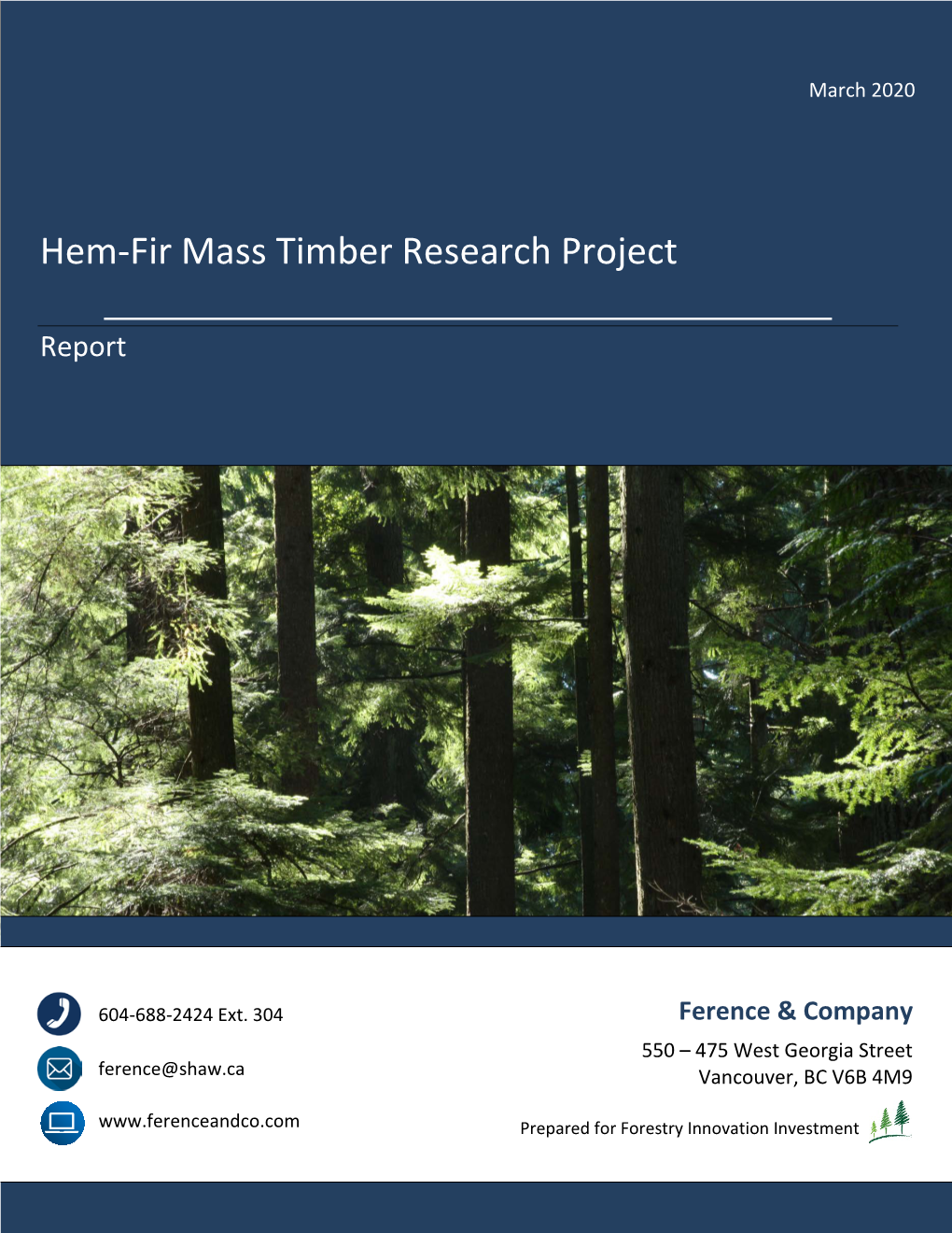 Hem-Fir Mass Timber Research Project