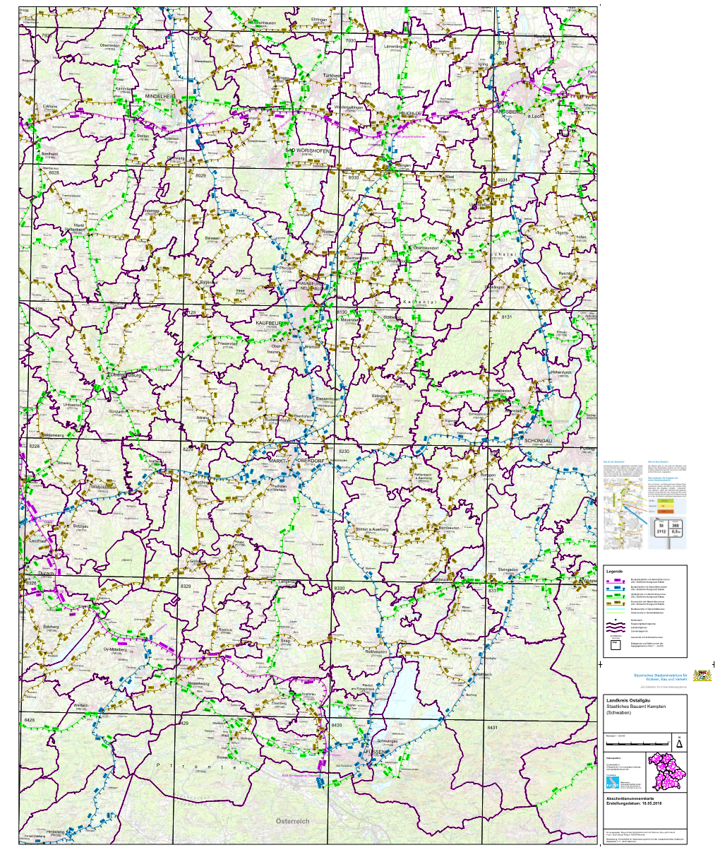 Abschnittsnummernkarte Ostallgäu