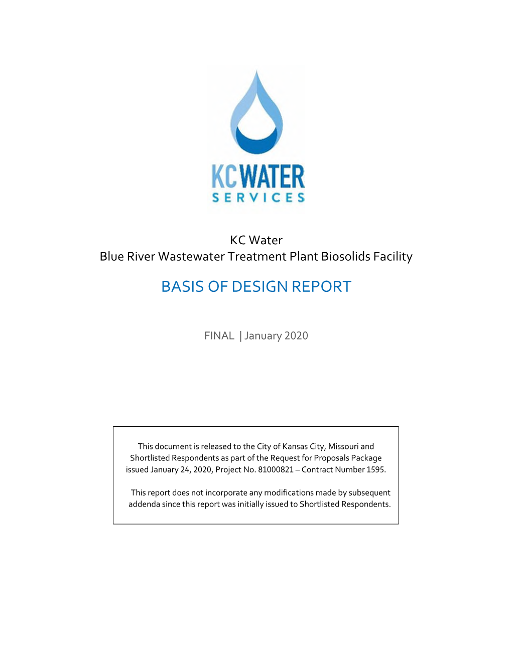 Blue River Biosolids Facility, Final Basis of Design Report