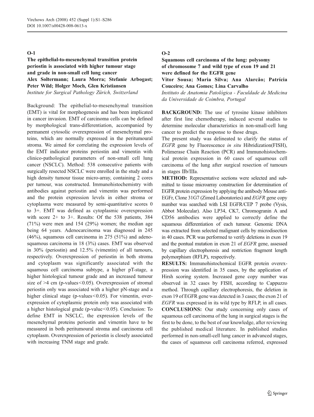 O-1 the Epithelial-To-Mesenchymal Transition Protein Periostin Is