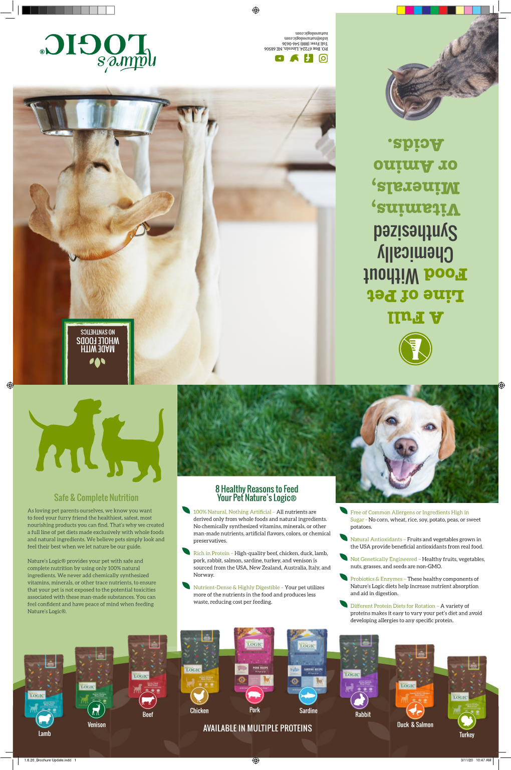 A Full Line of Pet Food Without Chemically Synthesized Vitamins