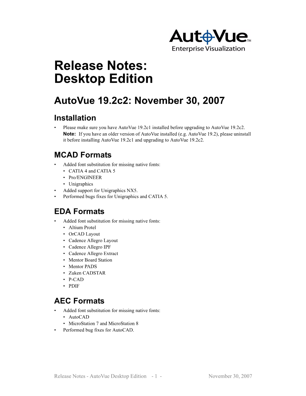 Release Notes: Desktop Edition