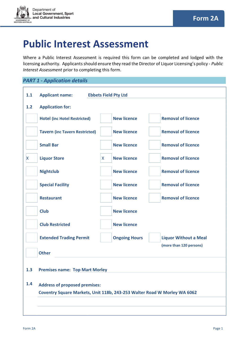 Public Interest Assessment