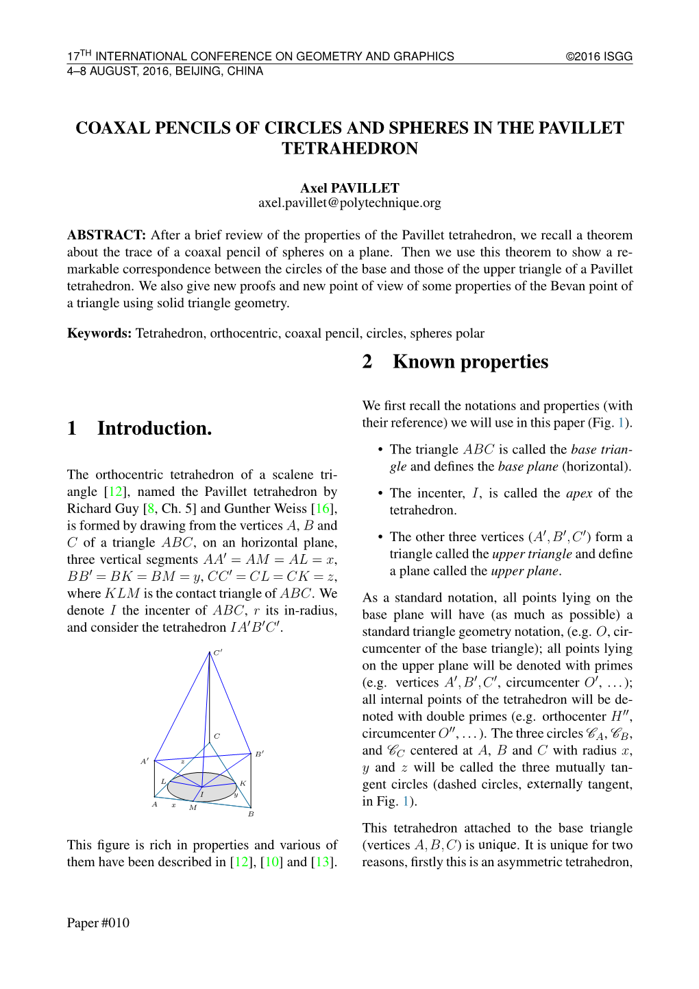 Coaxal Pencil of Circles and Spheres in the Pavillet Tetrahedron