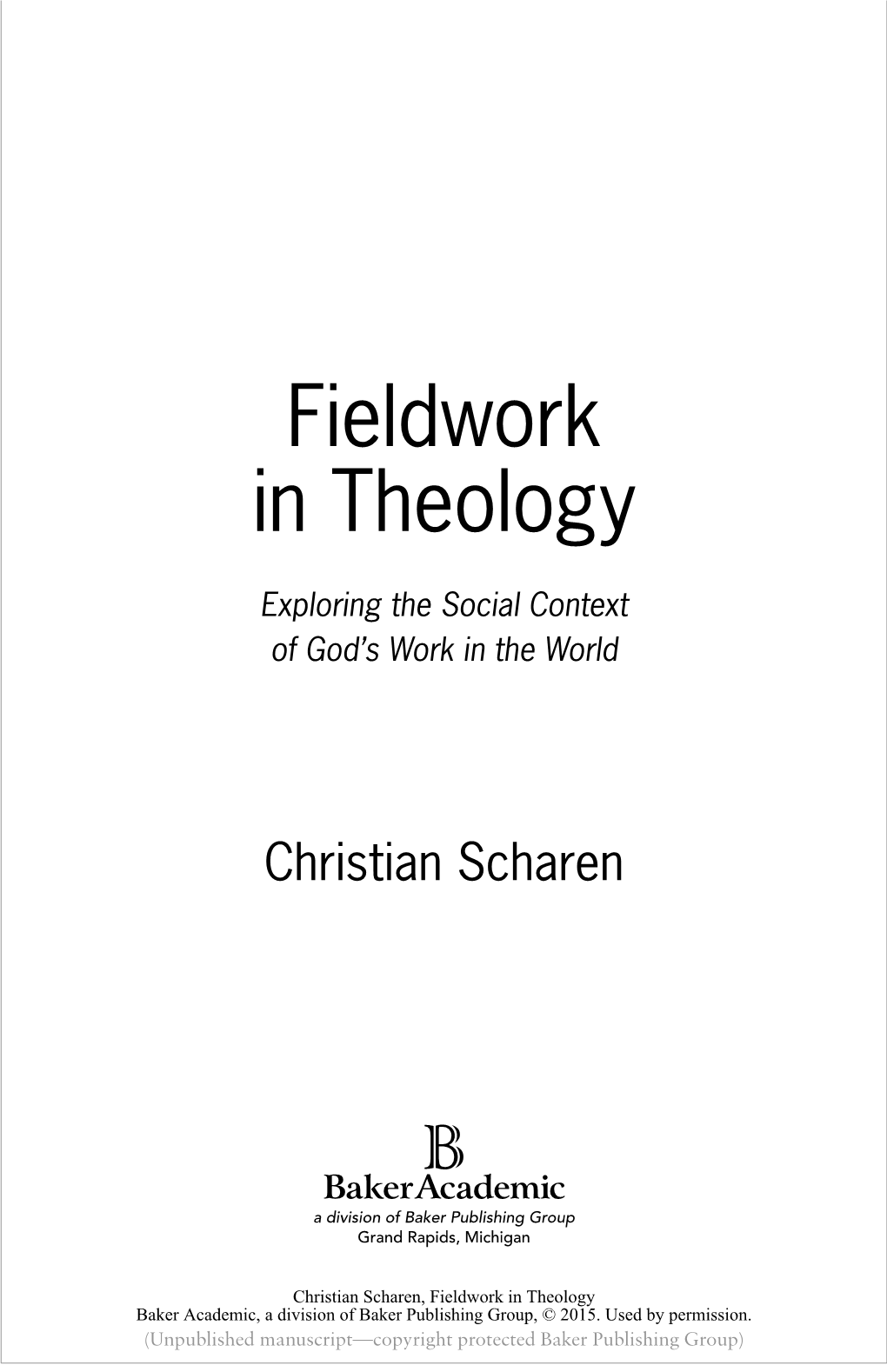 Fieldwork in Theology