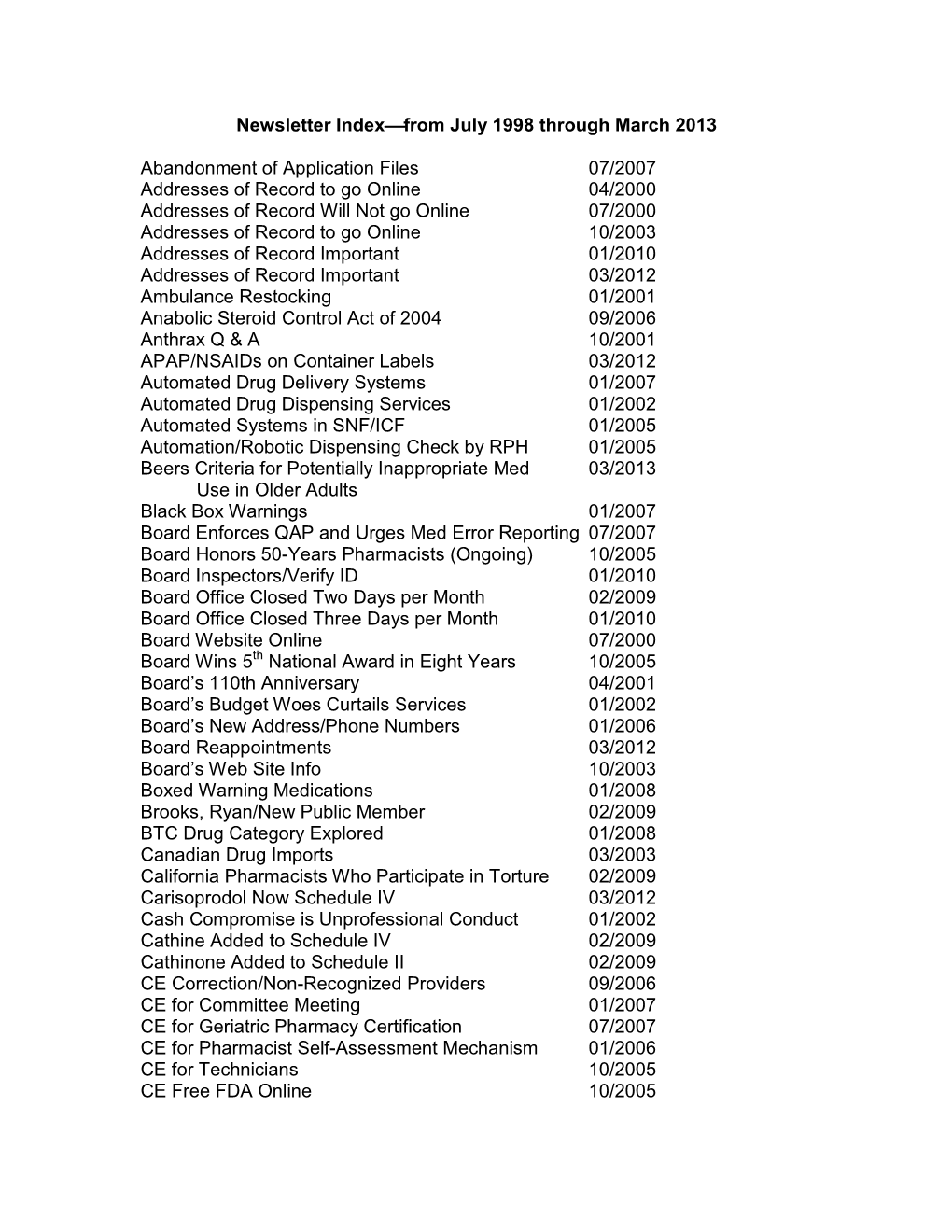 Addresses of Record Not on Internet