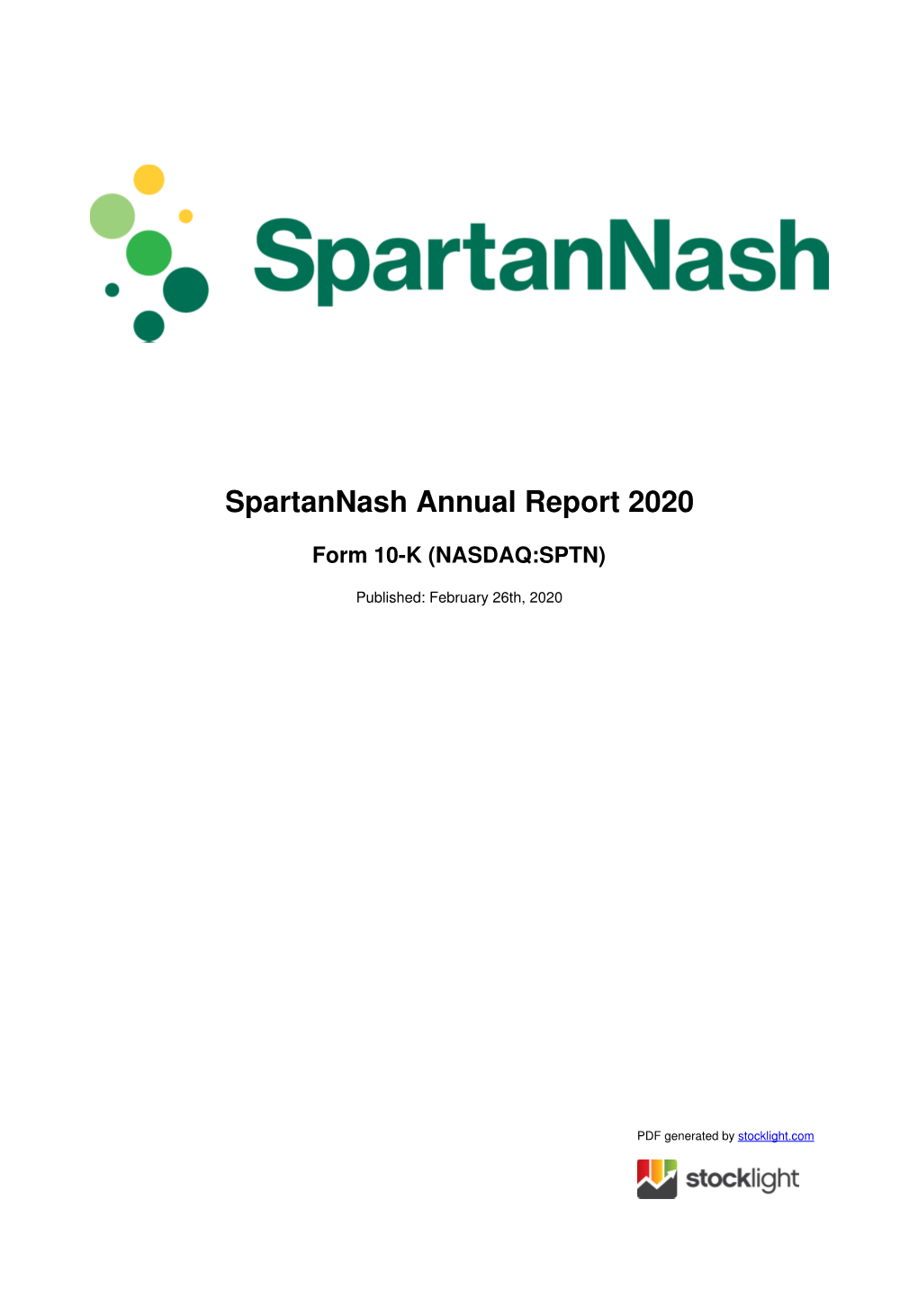 Spartannash Annual Report 2020