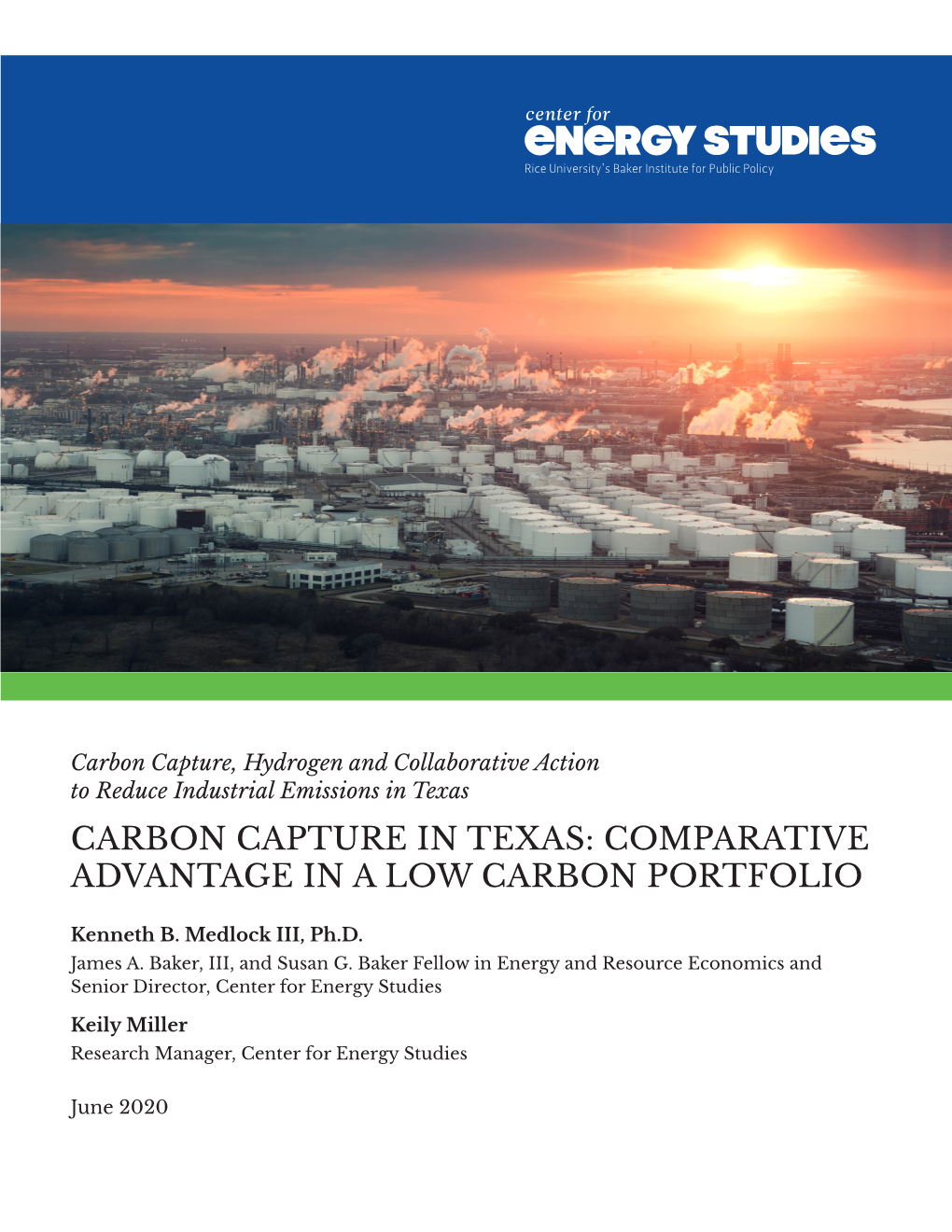 Carbon Capture in Texas: Comparative Advantage in a Low Carbon Portfolio