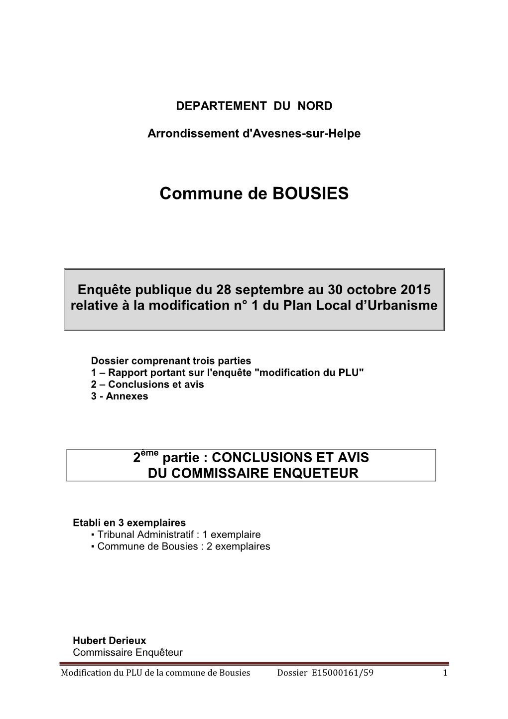 Commune De BOUSIES