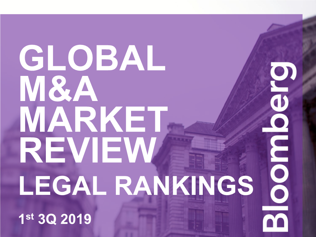 LEGAL RANKINGS 1St 3Q 2019 1St 3Q2019