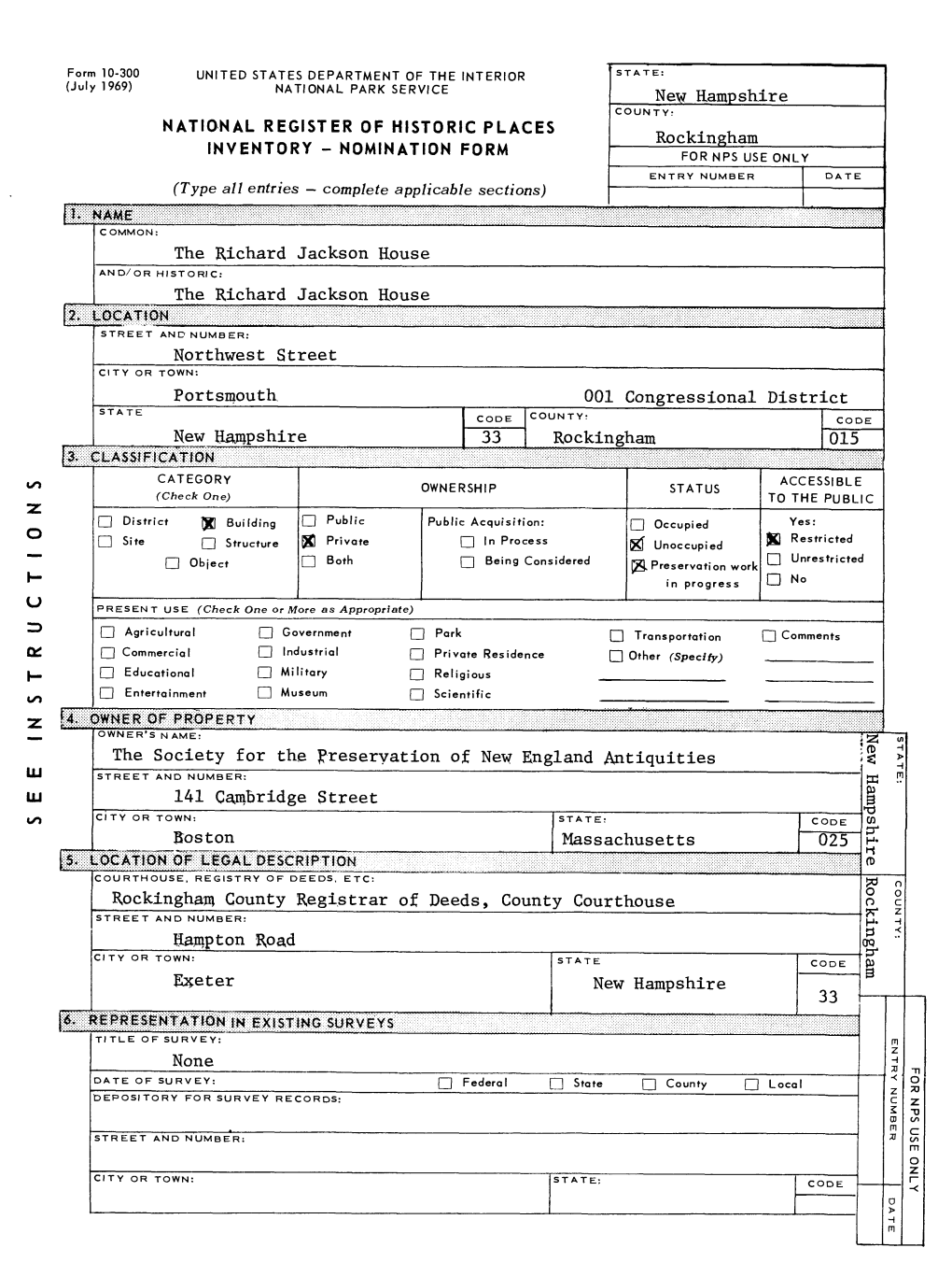 New Hampshire ___Rockingham the Richard Jackson Rouse the Richard Jackson Rouse Northwest Street Portsmouth 001 Congressional Di