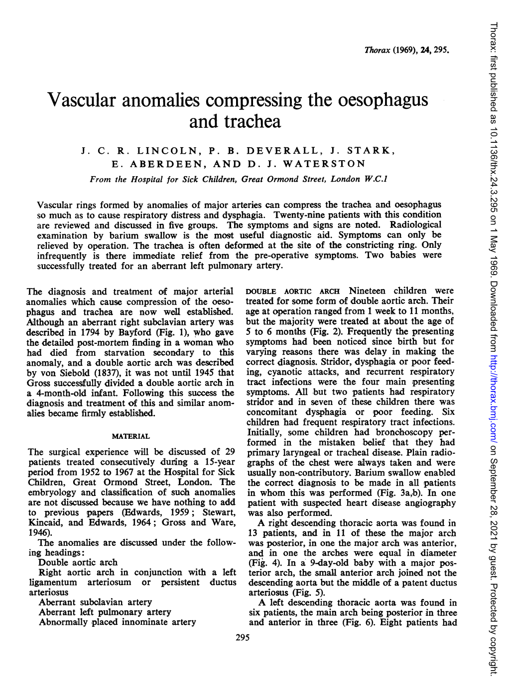 Vascular Anomalies Compressing the Oesophagus and Trachea