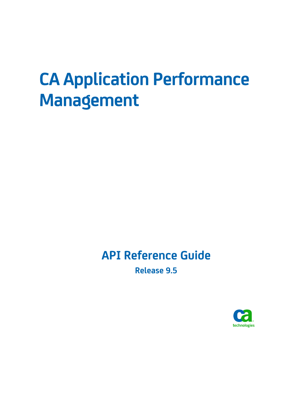 CA Application Performance Management API Reference Guide