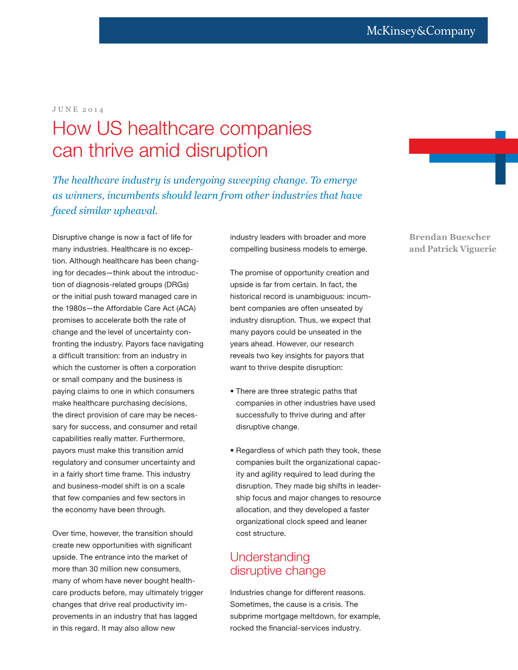 How US Healthcare Companies Can Thrive Amid Disruption