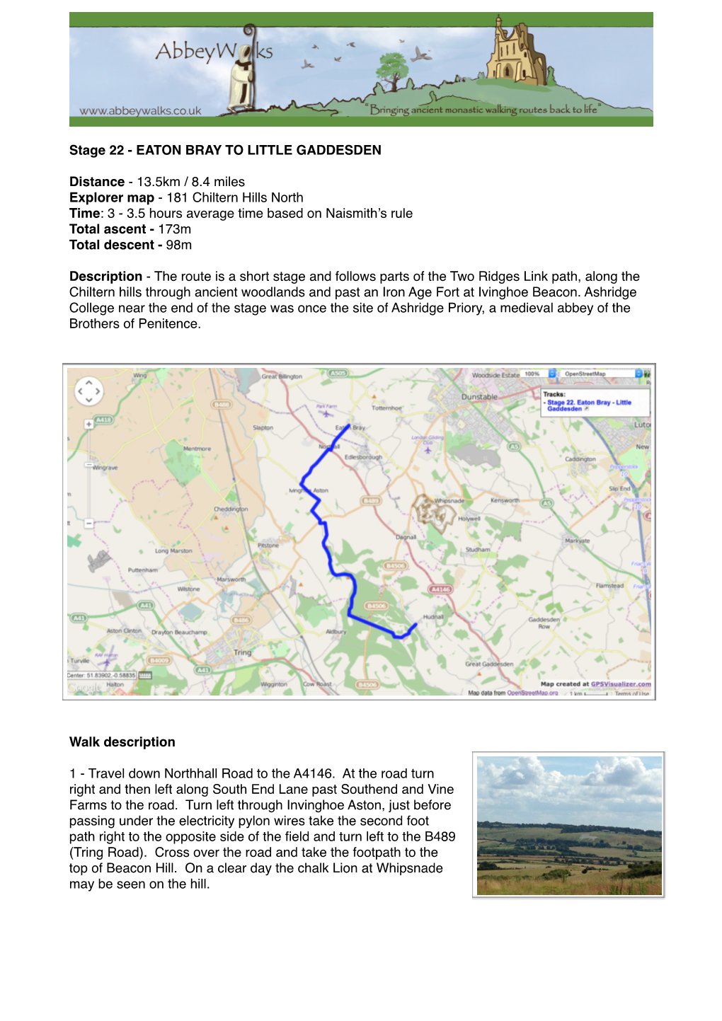 Stage 22. EATON BRAY to LITTLE GADDESDEN