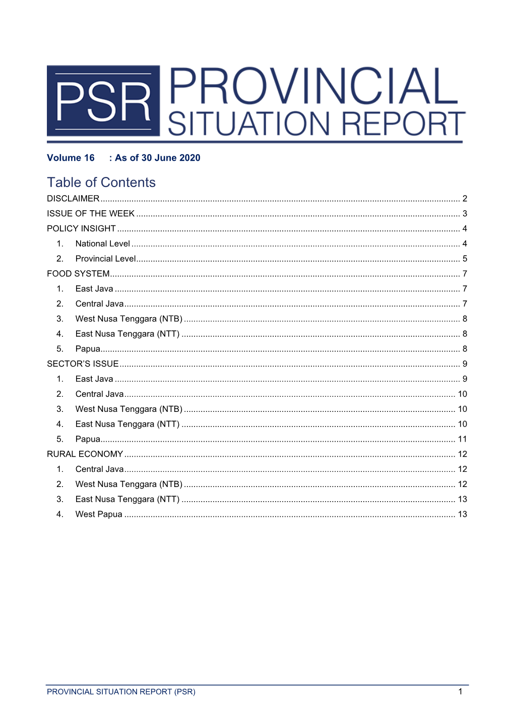 Table of Contents DISCLAIMER