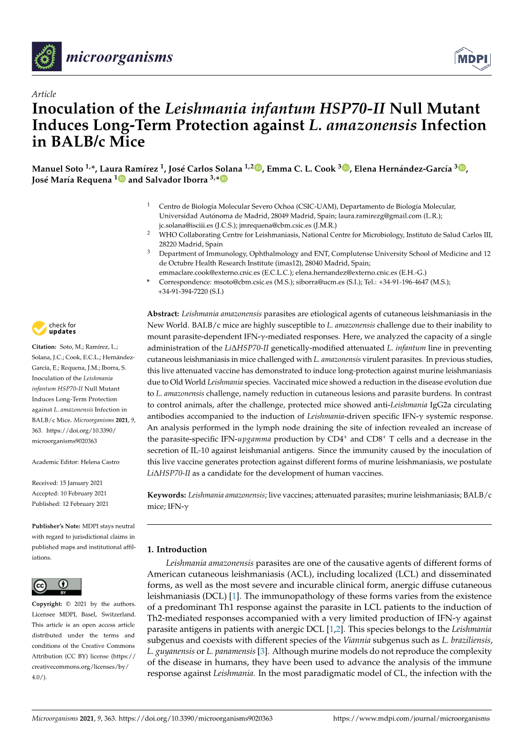 Inoculation of the Leishmania Infantum HSP70-II Null Mutant Induces Long-Term Protection Against L