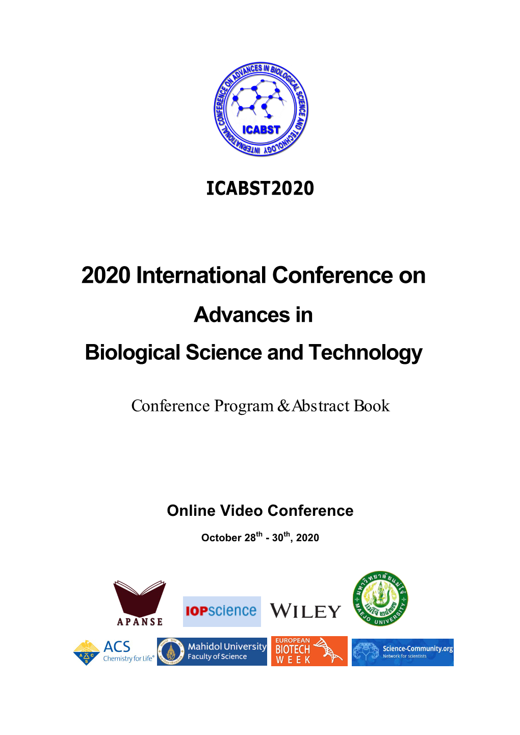 The ICABST2020 Conference Program