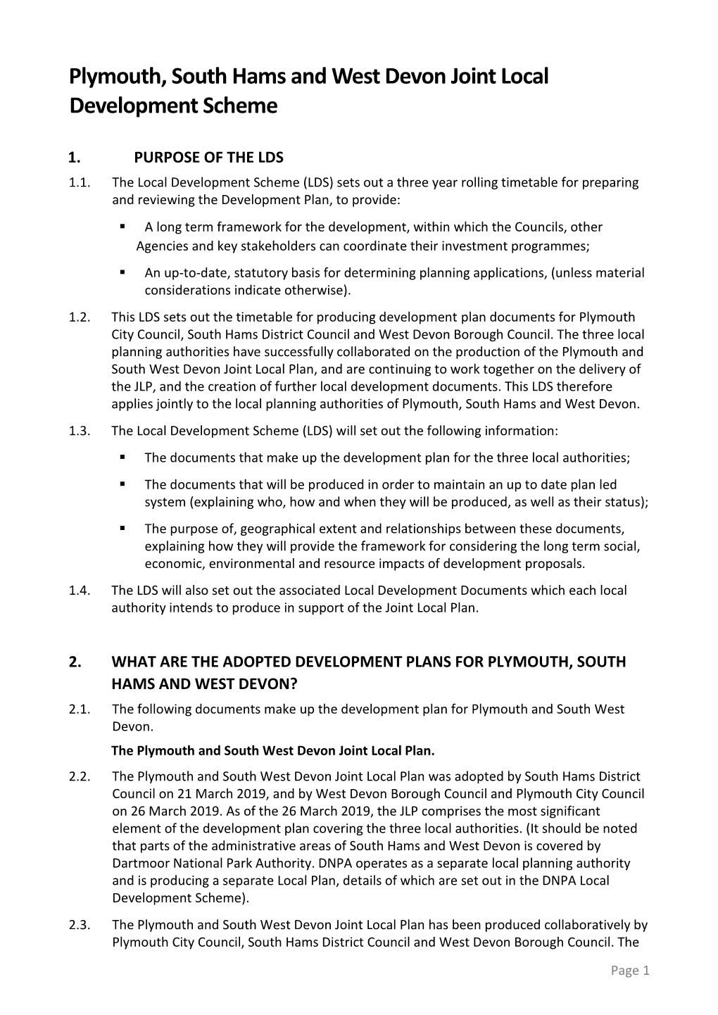 Joint Local Plan LDS 2019