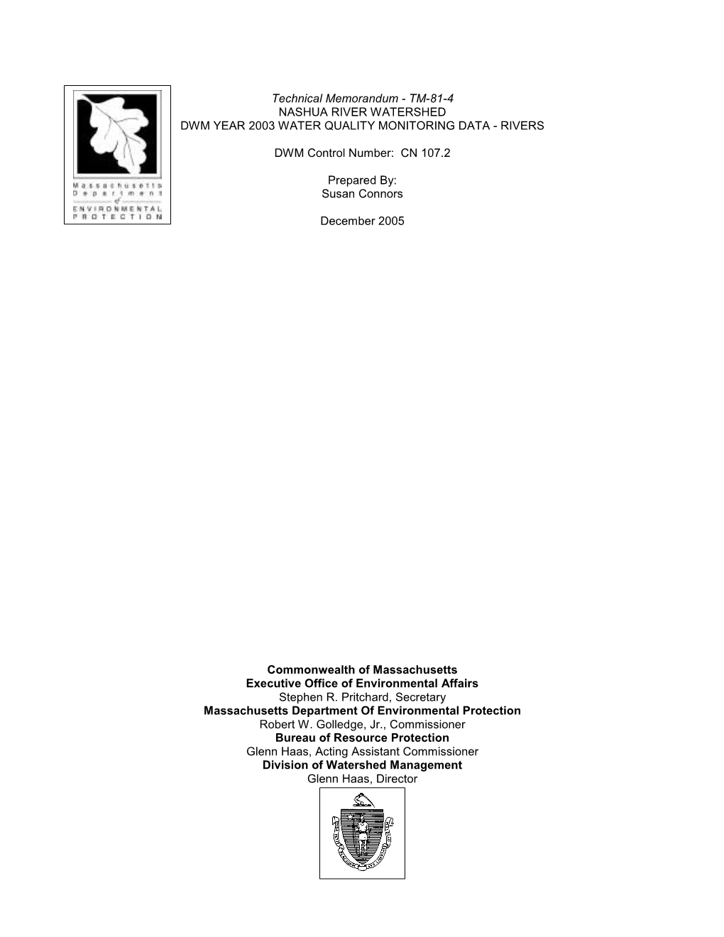 Tm-81-4 Nashua River Watershed Dwm Year 2003