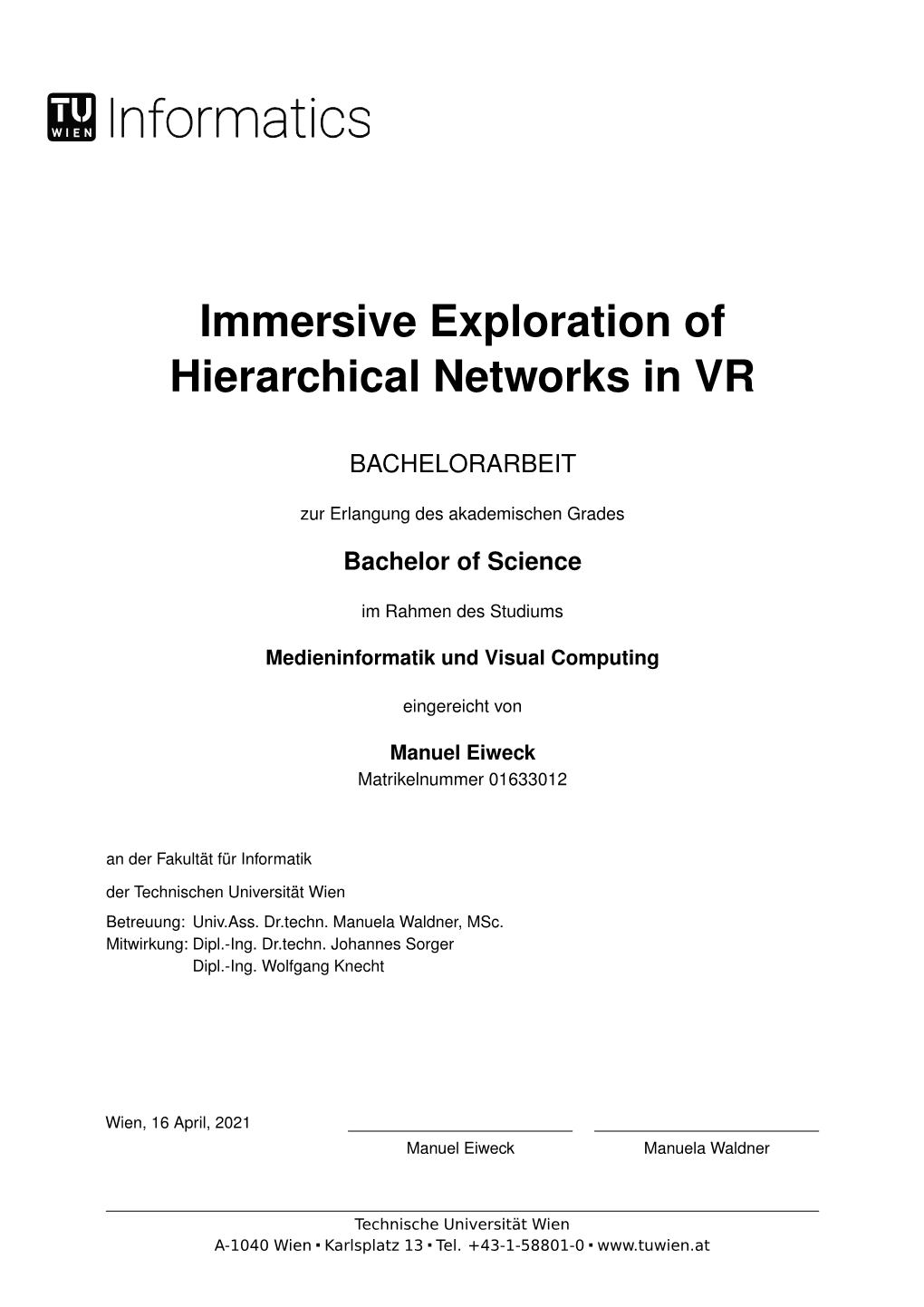 Immersive Exploration of Hierarchical Networks in VR