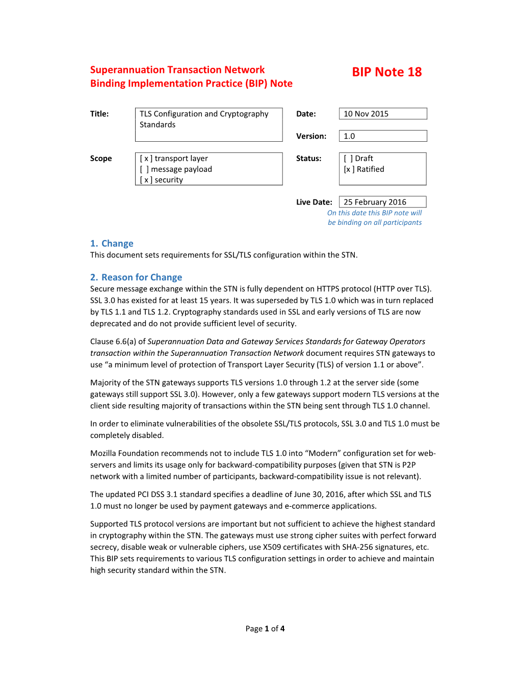 BIP Note 18 Binding Implementation Practice (BIP) Note