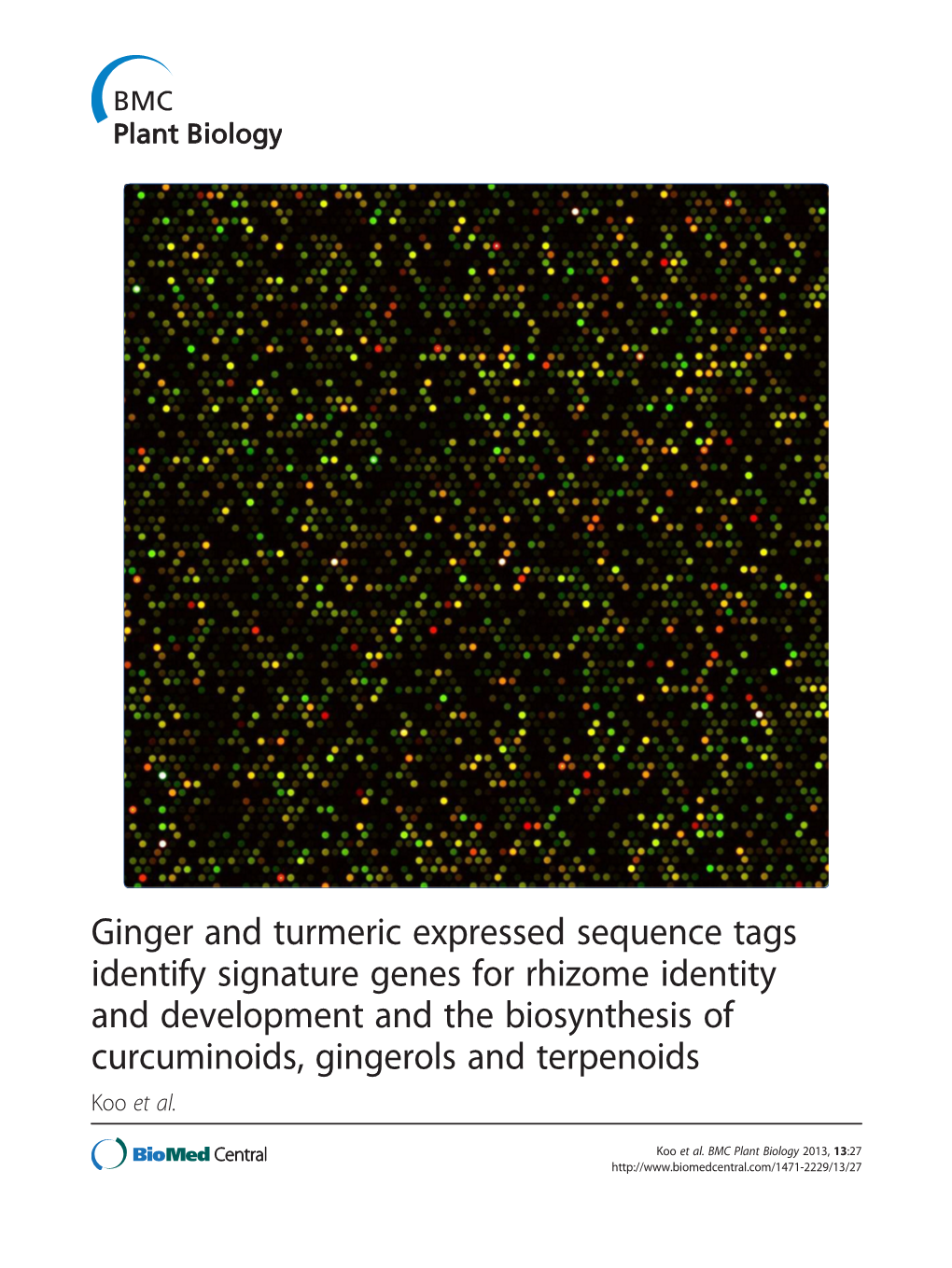 Ginger and Turmeric Expressed Sequence Tags Identify Signature