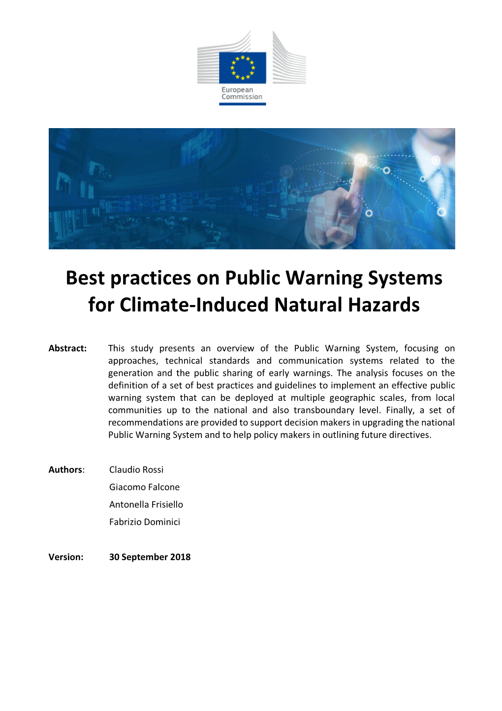 Best Practices on Public Warning Systems for Climate-Induced
