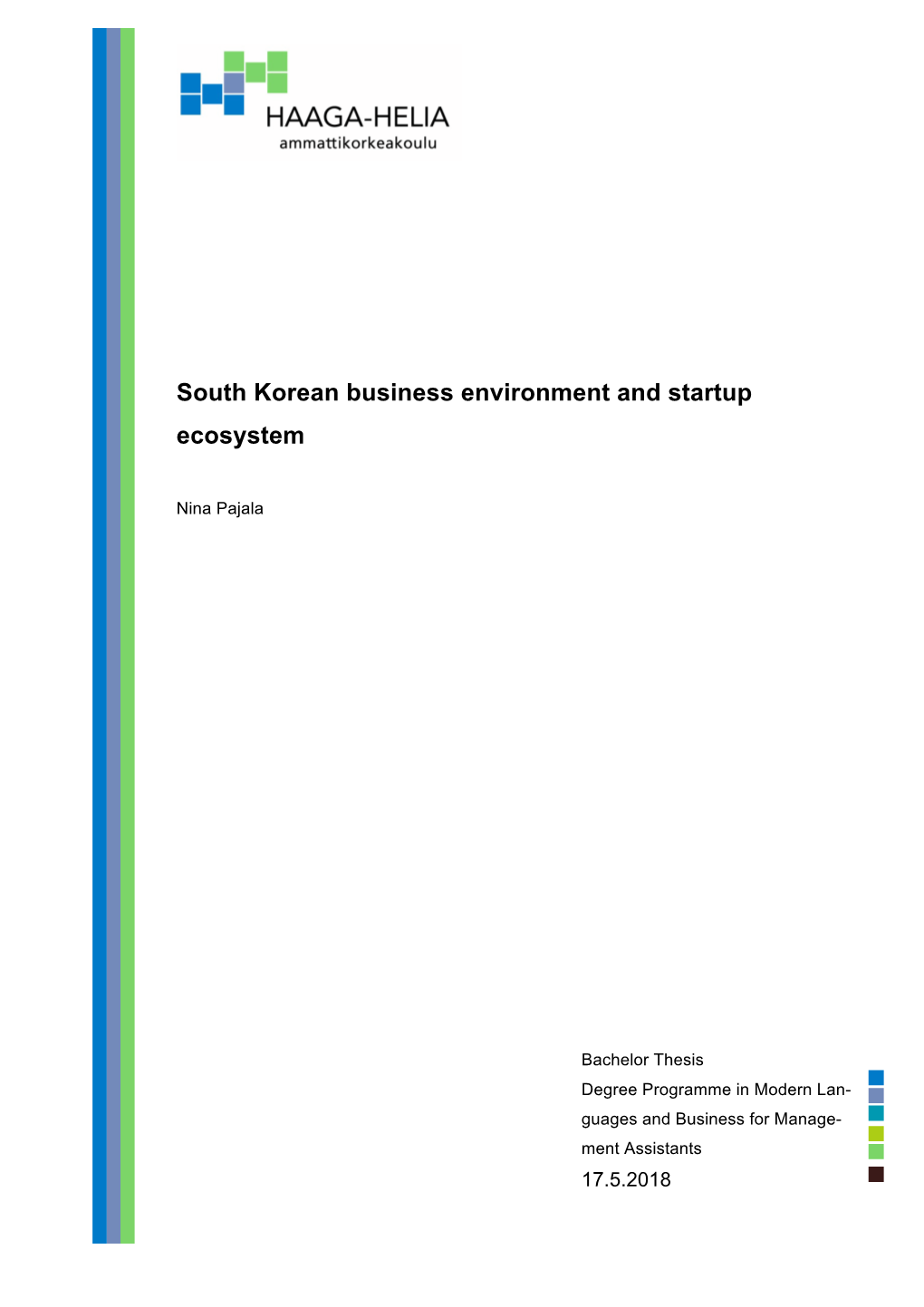 South Korean Business Environment and Startup Ecosystem