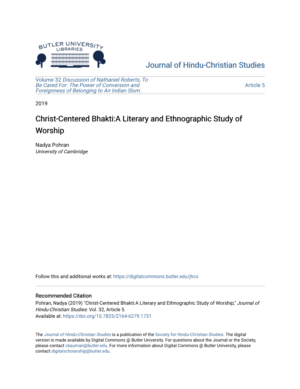 Christ-Centered Bhakti:A Literary and Ethnographic Study of Worship