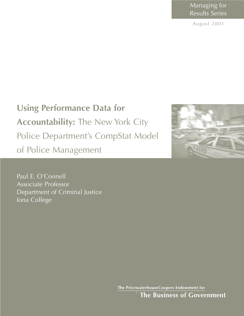 The New York City Police Department's Compstat Model Of