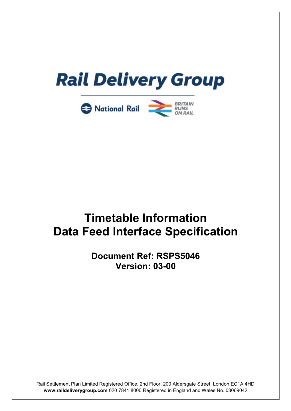 Timetable Information Data Feed Interface Specification