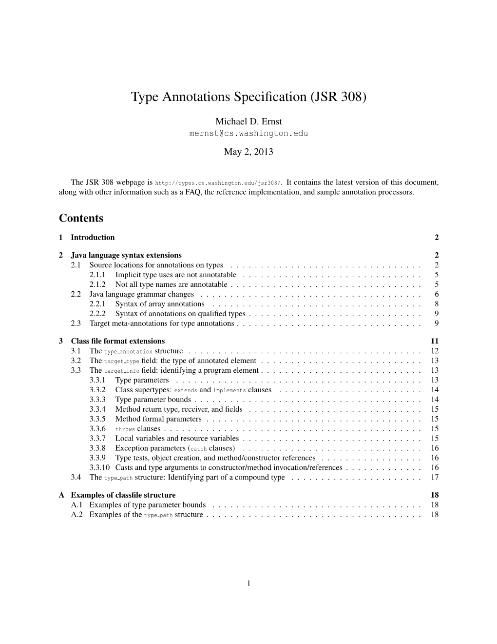 Type Annotations Specification