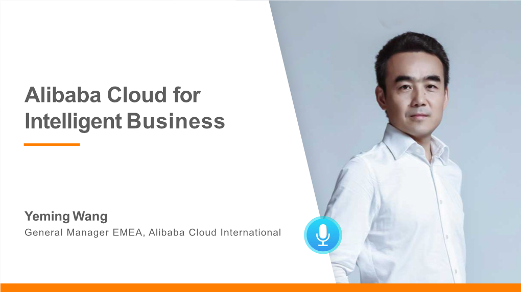 Alibaba Cloud for Intelligent Business